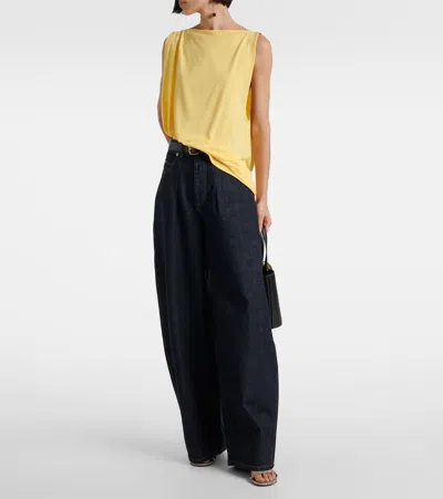 Jacquemus Le De-nîmes Large High Rise Wide Jeans In Blue