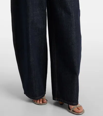Jacquemus Le De-nîmes Large High Rise Wide Jeans In Blue