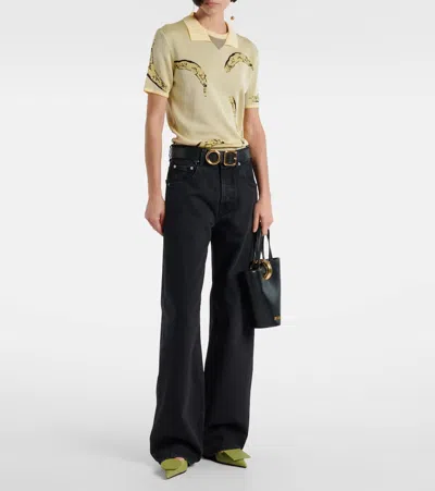 Jacquemus Le De-nîmes Large High Rise Wide Jeans In Black