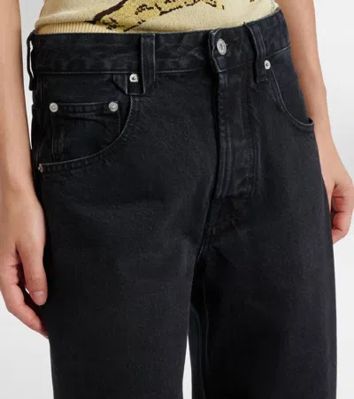 Jacquemus Le De-nîmes Large High Rise Wide Jeans In Black