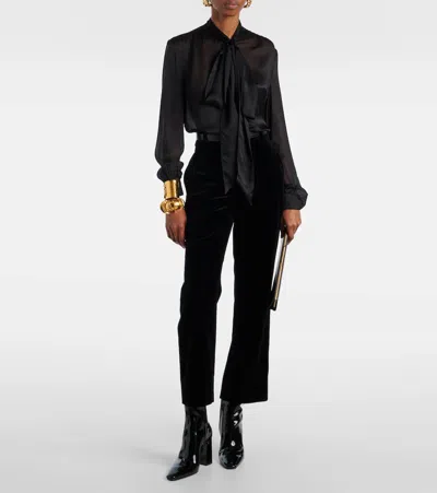 Saint Laurent Rainer 90 Patent Leather Ankle Boots In Black