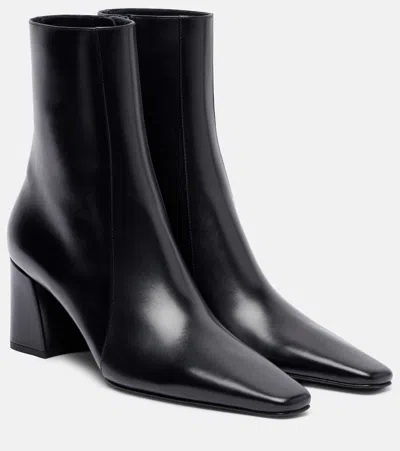 Saint Laurent Rainer 75 Patent Leather Ankle Boots In Black