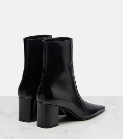 Saint Laurent Rainer 75 Patent Leather Ankle Boots In Black