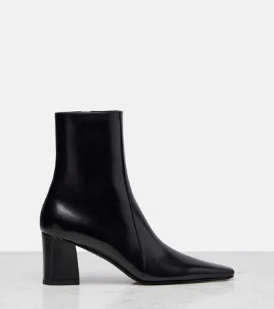 Saint Laurent Rainer 75 Patent Leather Ankle Boots In Black