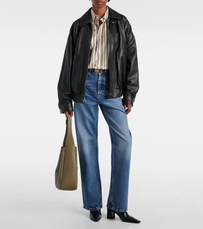 Saint Laurent Rainer 75 Patent Leather Ankle Boots In Black