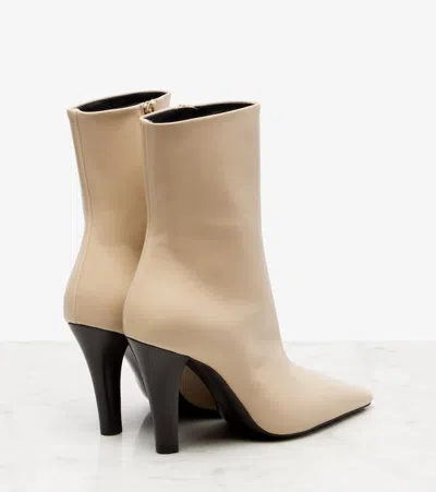 Saint Laurent Jill Booties In Smooth Leather In Sand