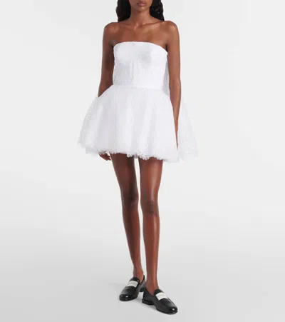 披肩式蕾丝紧身胸衣式迷你连衣裙