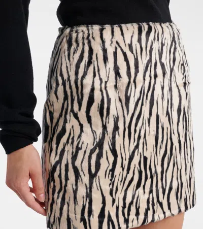 Rotate Birger Christensen Rotate Animal Print Textured Skirt With Form-fitting Design In Black