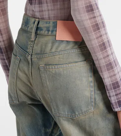 Acne Studios Womens Mid Blue Barrel-leg Goldmine Denim Jeans In Multi