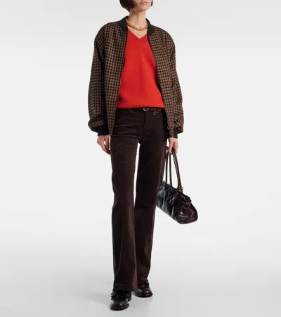 7 For All Mankind Twisted Dojo Tailorless Corduroy Flared Pants In Brown