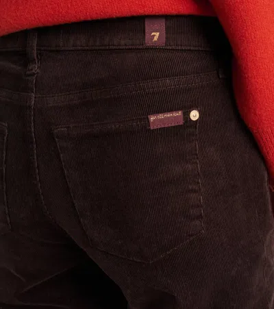 7 For All Mankind Twisted Dojo Tailorless Corduroy Flared Pants In Brown