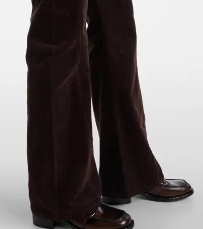 7 For All Mankind Twisted Dojo Tailorless Corduroy Flared Pants In Brown