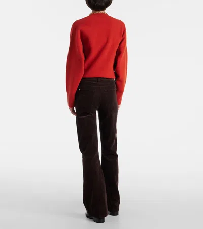 7 For All Mankind Twisted Dojo Tailorless Corduroy Flared Pants In Brown