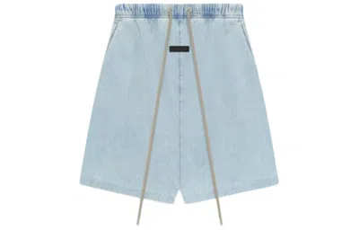 Essentials Fear Of God  Ss24 Relaxed Short 'light Washed Denim' In Blue