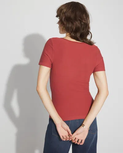 White House Black Market Seamless Ribbed Tee In Brown