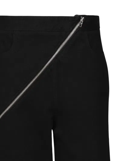 Alaïa Ribbed Knit High Neck Bodysuit With Zipper In Black