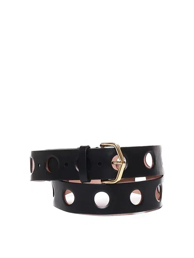 Alaïa Vienne Laser-cut Leather Belt In Black