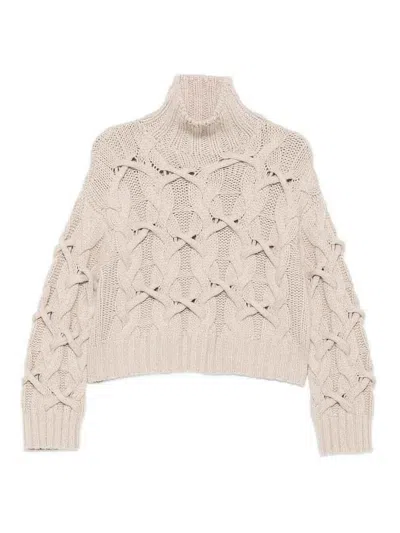 Brunello Cucinelli Cable-knit Cashmere Turtleneck Sweater In Neutral