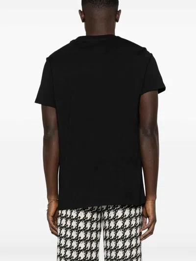 Balmain Couture Label Round Neck Slim Fit T-shirt In Black