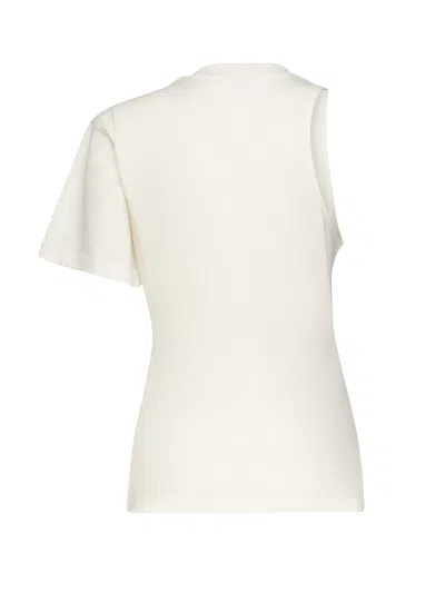 Courrèges Courregès Oneshoulder Tshirt In Scuba In White