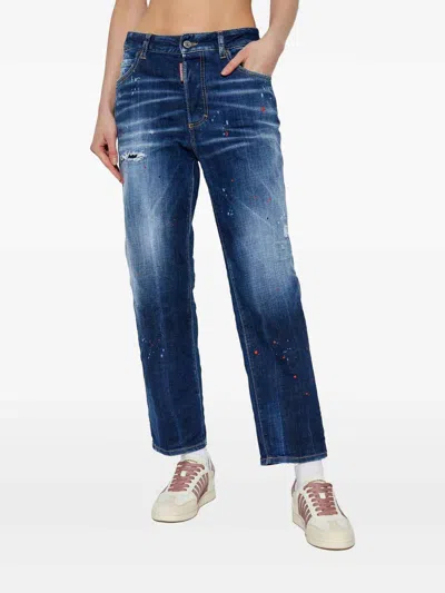 Dsquared2 Dsquared Stretch Denim Boston Jeans In Blue