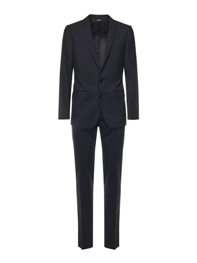 Dolce & Gabbana Double-button Single-breasted Suit In Black