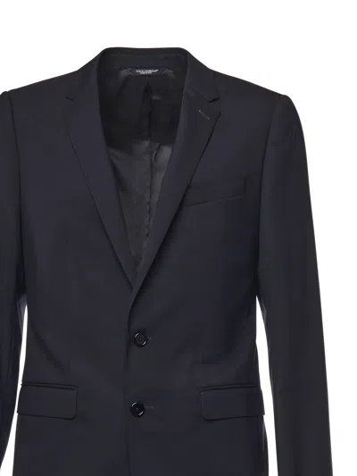 Dolce & Gabbana Double-button Single-breasted Suit In Black