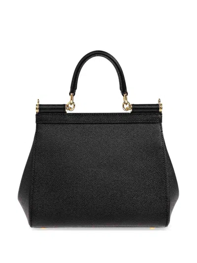 Dolce & Gabbana Black Leather Medium Sicily Handbag