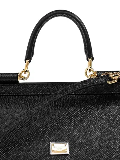 Dolce & Gabbana Black Leather Medium Sicily Handbag