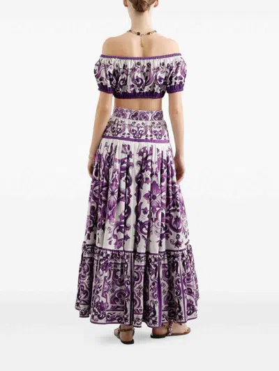 Dolce & Gabbana Maxi Skirt Dg In Purple