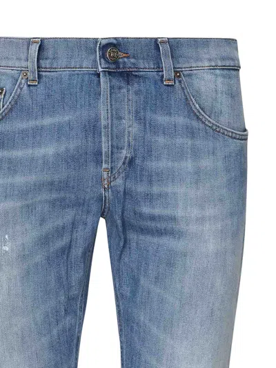 Dondup Distressed Slim Fit Jeans In Blue