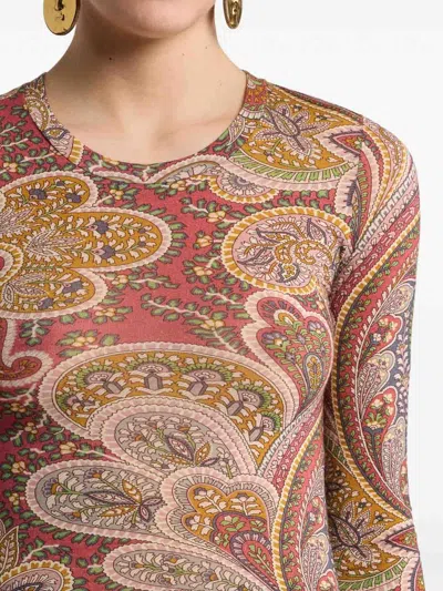 Etro Women Yellow Wool Blend Top In Multi