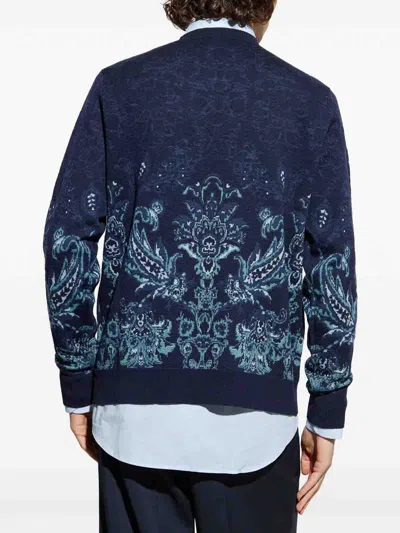 Etro Jacquard Sweater In Blue