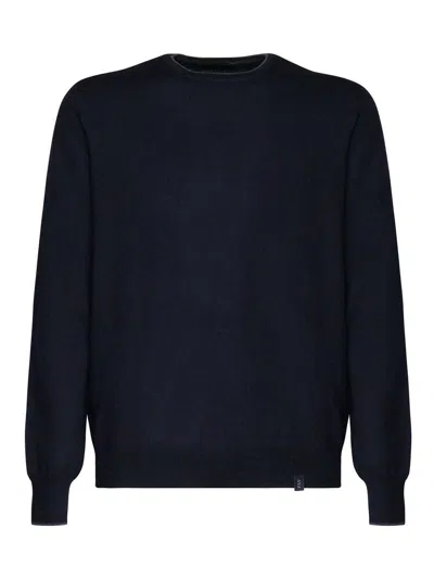 Fay Sweater With Profile Patches On The Elbows In Blue