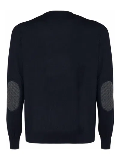 Fay Sweater With Profile Patches On The Elbows In Blue