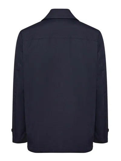 Fay Morning Jacket In Blended Cotton In Blue