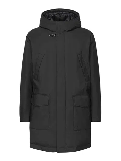 Fay Hooded Padded Coat In Black