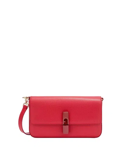 Furla Iride Small Red Leather Crossbody Bag In Red