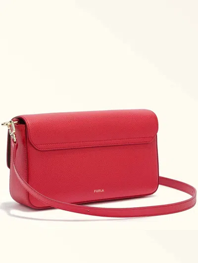Furla Iride Small Red Leather Crossbody Bag In Red