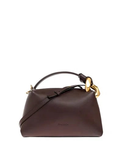 Jw Anderson J.w. Anderson Brown Leather Small Jwa Corner Handbag In Brown