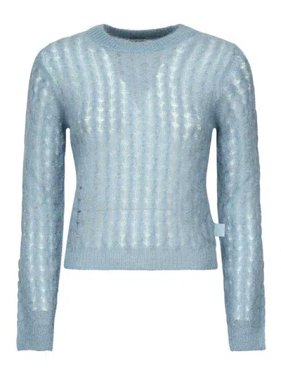 Loewe Mohair And Wool Blend Knit In Blue