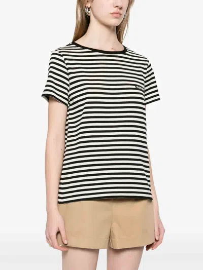 Moncler Cotton Crew-neck T-shirt In Black