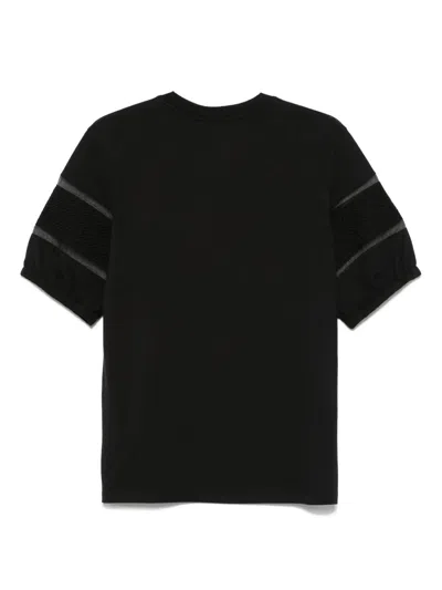 Moncler T-shirt In Cotone Nero Donna In Black