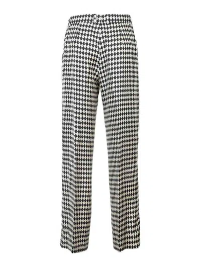 Max Mara Houndstooth Pattern Trousers With Tailored Fit And Practical Pockets In Multi