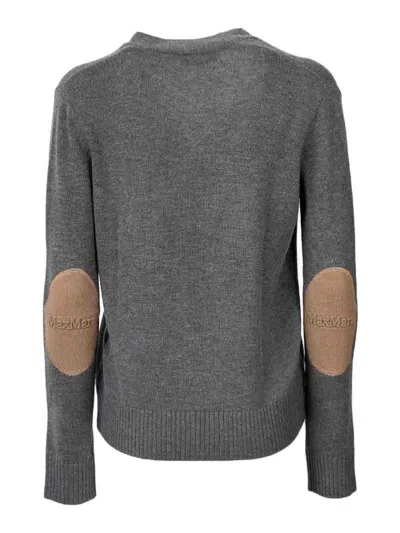 Max Mara Mannish Wool Yarn Cardigan In Gray
