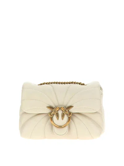 Pinko Love Bag Butterfly Mini Shoulder Bag In White