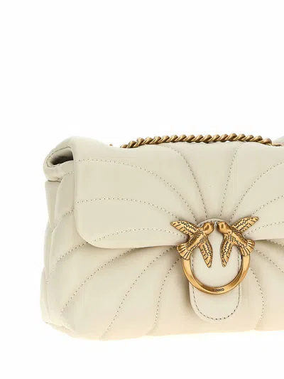 Pinko Love Bag Butterfly Mini Shoulder Bag In White