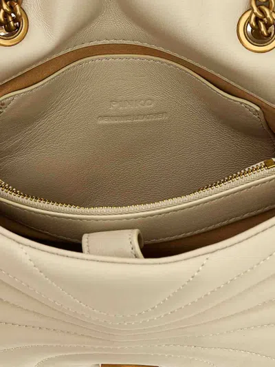 Pinko Love Bag Butterfly Mini Shoulder Bag In White