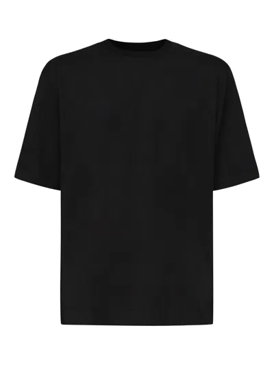 Zegna Silk Cotton Short Sleeve Crew Neck T-shirt In Black