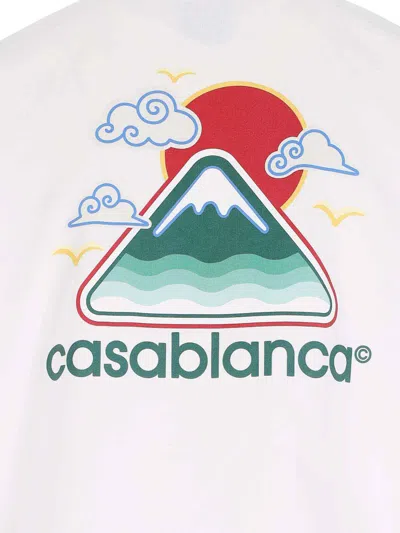 Casablanca Montagne Ondulée Logo-print Cotton-jersey T-shirt In White